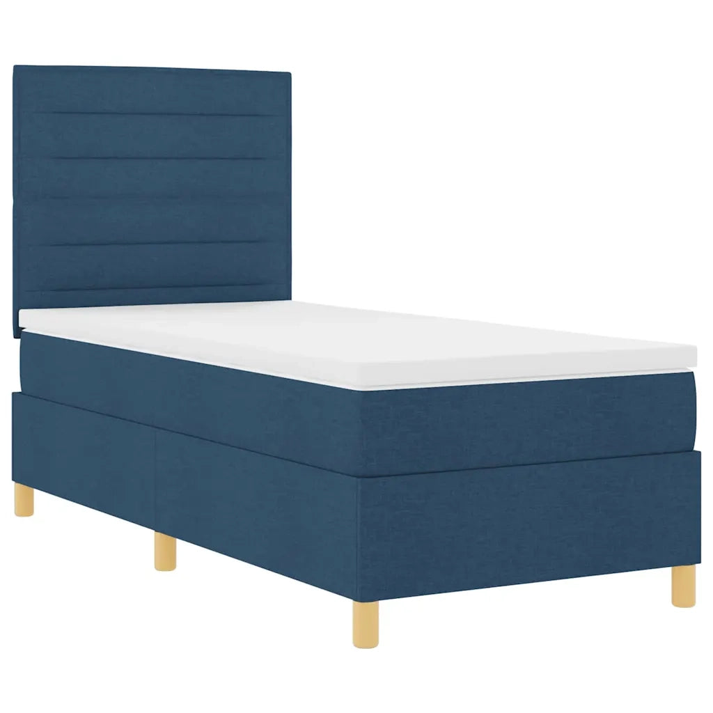 Letto a Sorgente LED con materasso Blu 90 x 200 cm Tessuto