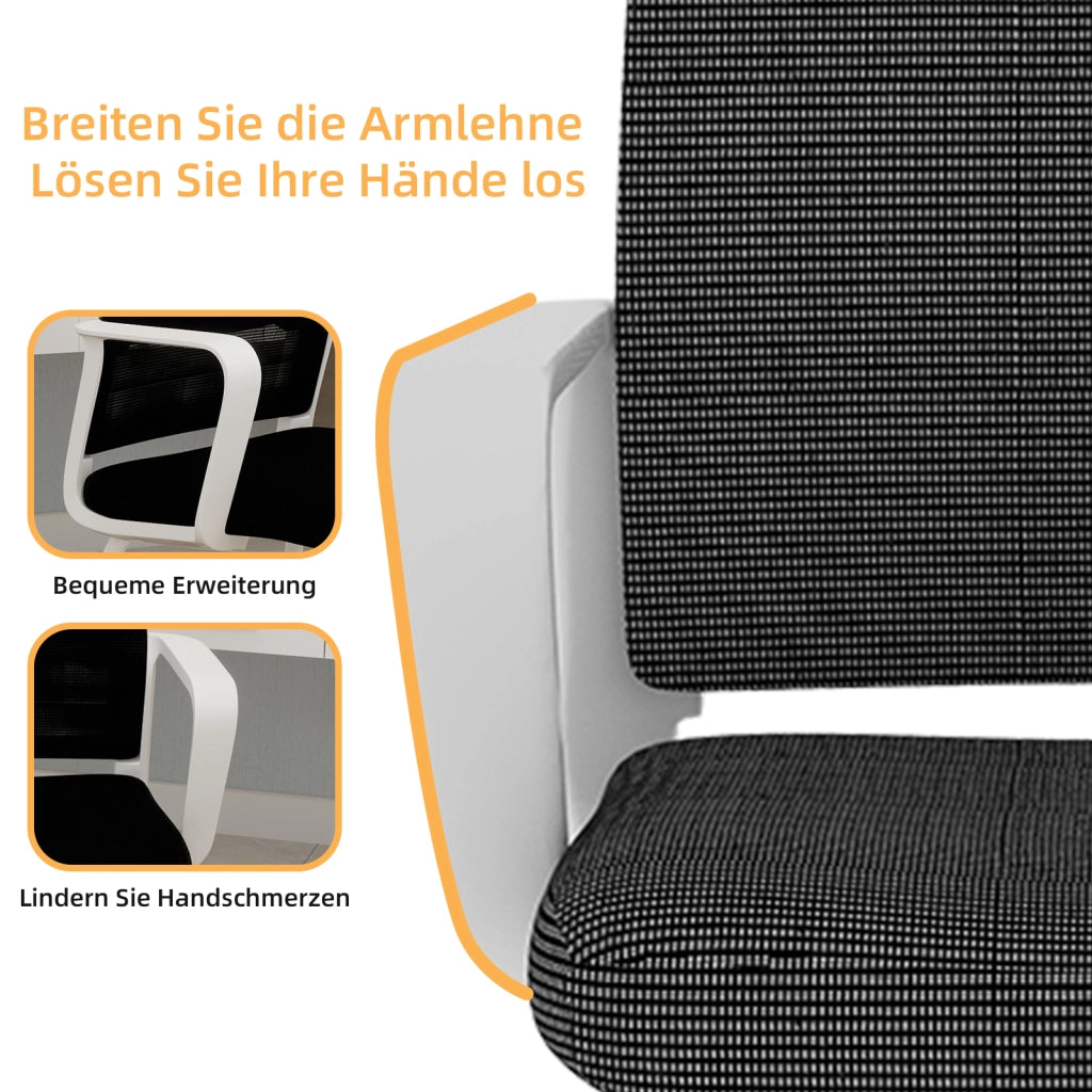 SEDIA Ufficio con schienale in rete 52.0x22.0x56.0 cm Nero Bianco