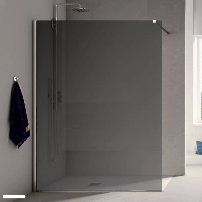 Parete doccia walk in cristallo fumè 6mm FIMJ 107/108 cm