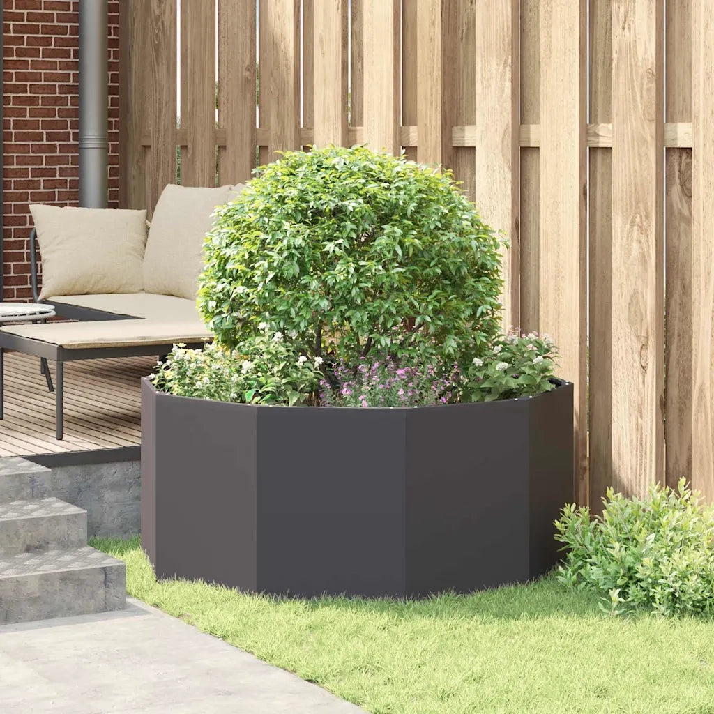 Fioriera Nero 120 x 120 x 50 cm Acciaio 883745