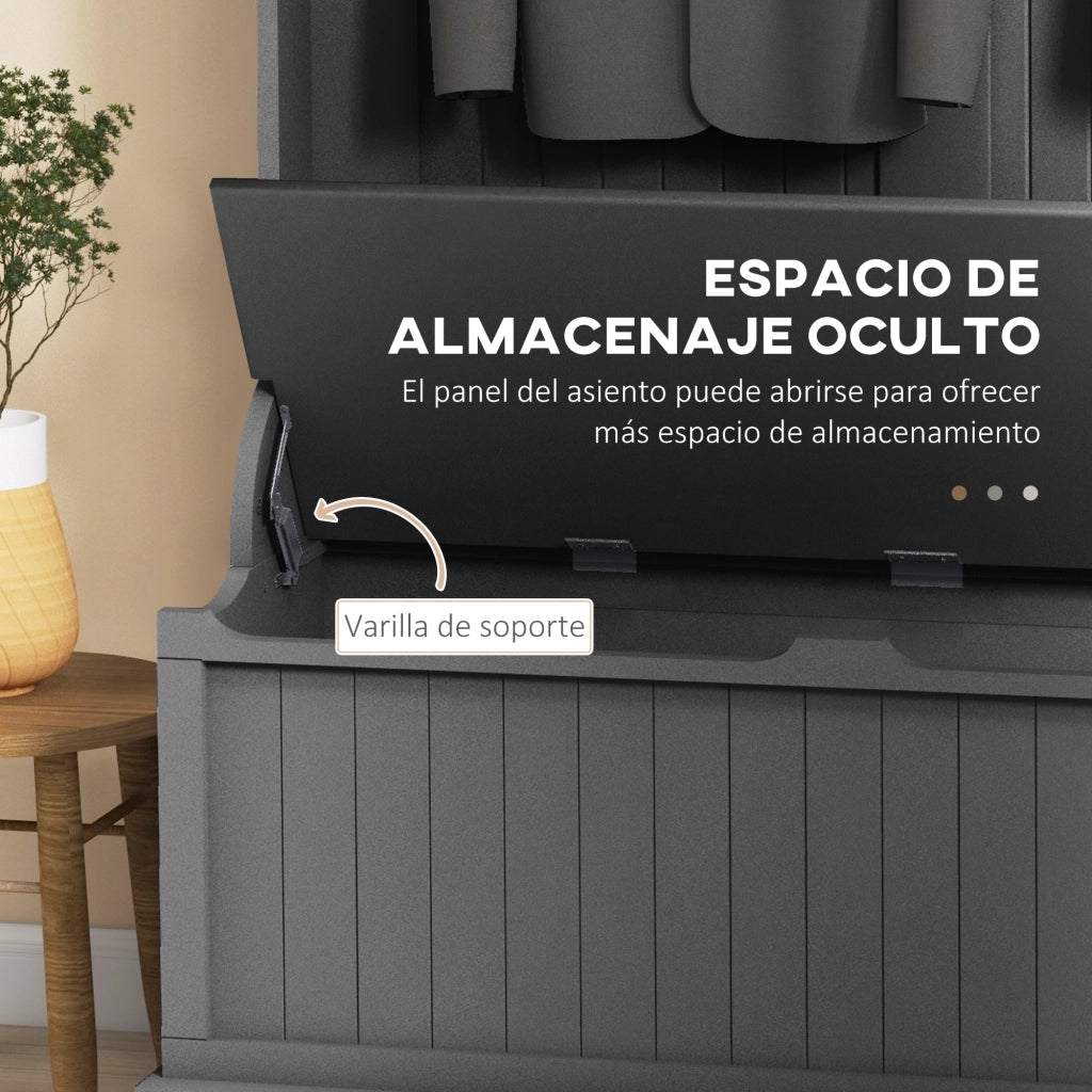 Appendiabiti con panca e 5 ganci ¨C zephmum ¨C 96x34x179,7 cm nero