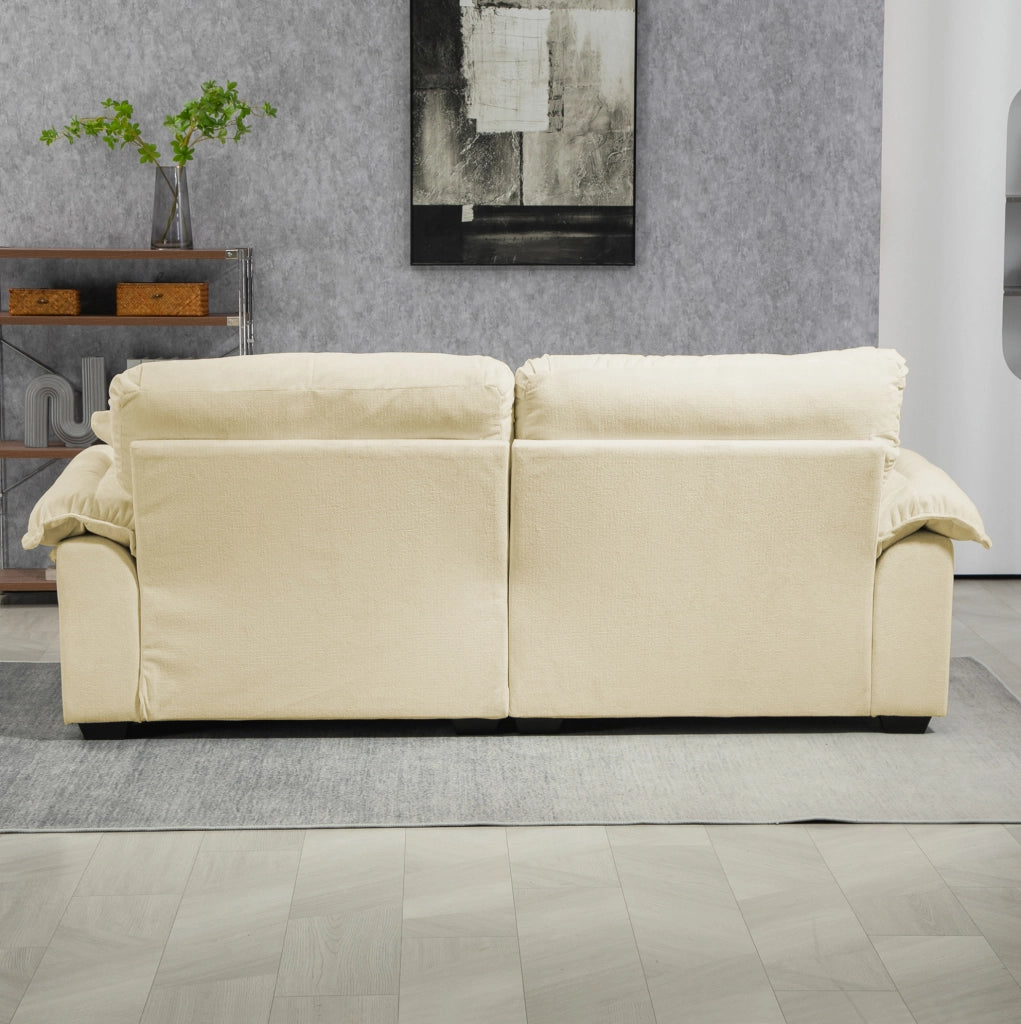 Set divani 2 pezzi in ciniglia con divano singolo e loveseat, seduta profonda con memory foam e cuscini decorativi