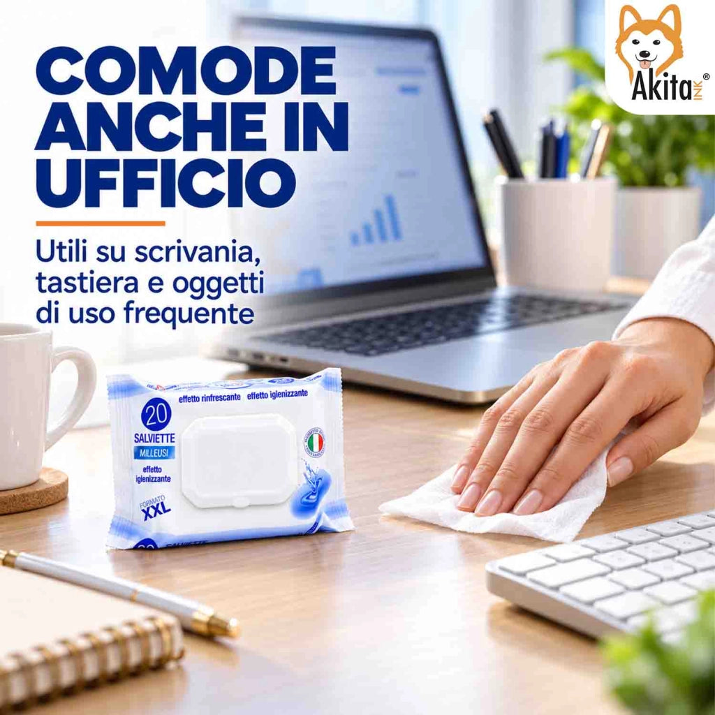 Akitaink 12 Confezioni Salviettine Milleusi Pocket 240 Pz