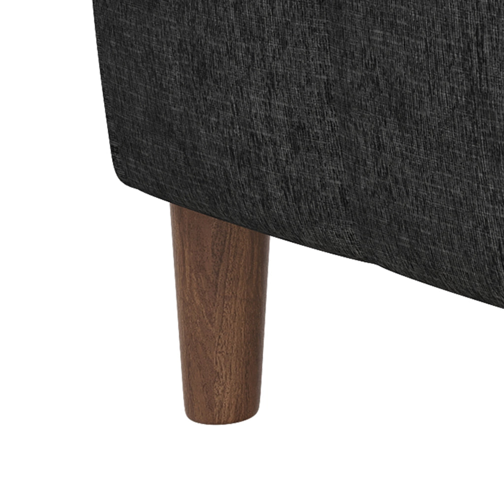 Divano angolare 3 posti 181x125 cm con chaise longue reversibile, USB-C e chenille grigio scuro