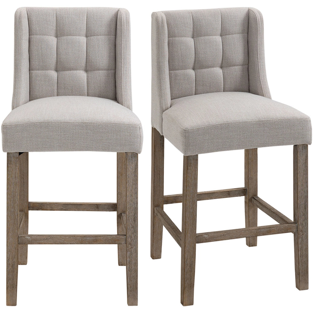 Sgabello da bar imbottito beige 47 x 50 x 101 cm