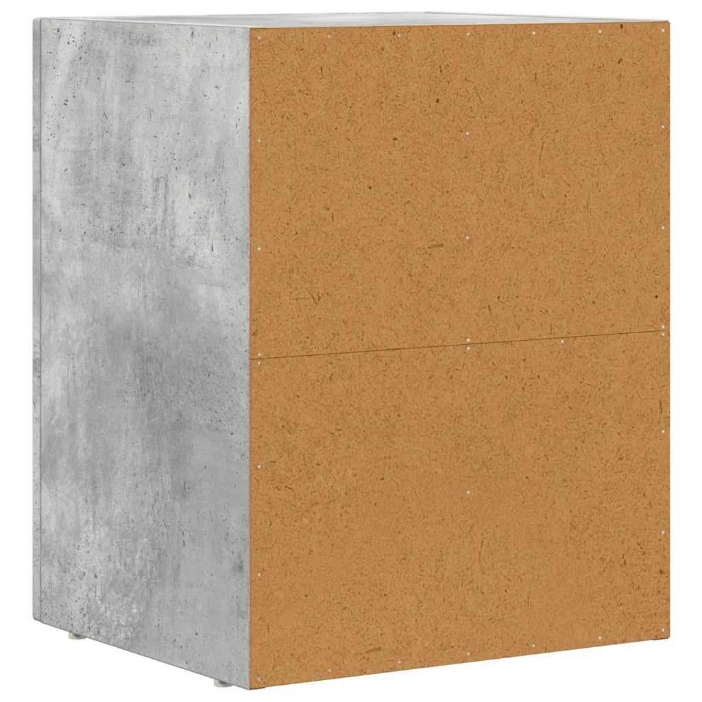 Comodino 2 pz-Set di 2 Tavolino da notte Grigio cemento 40 x 35 x 50 cm Legno multistrato