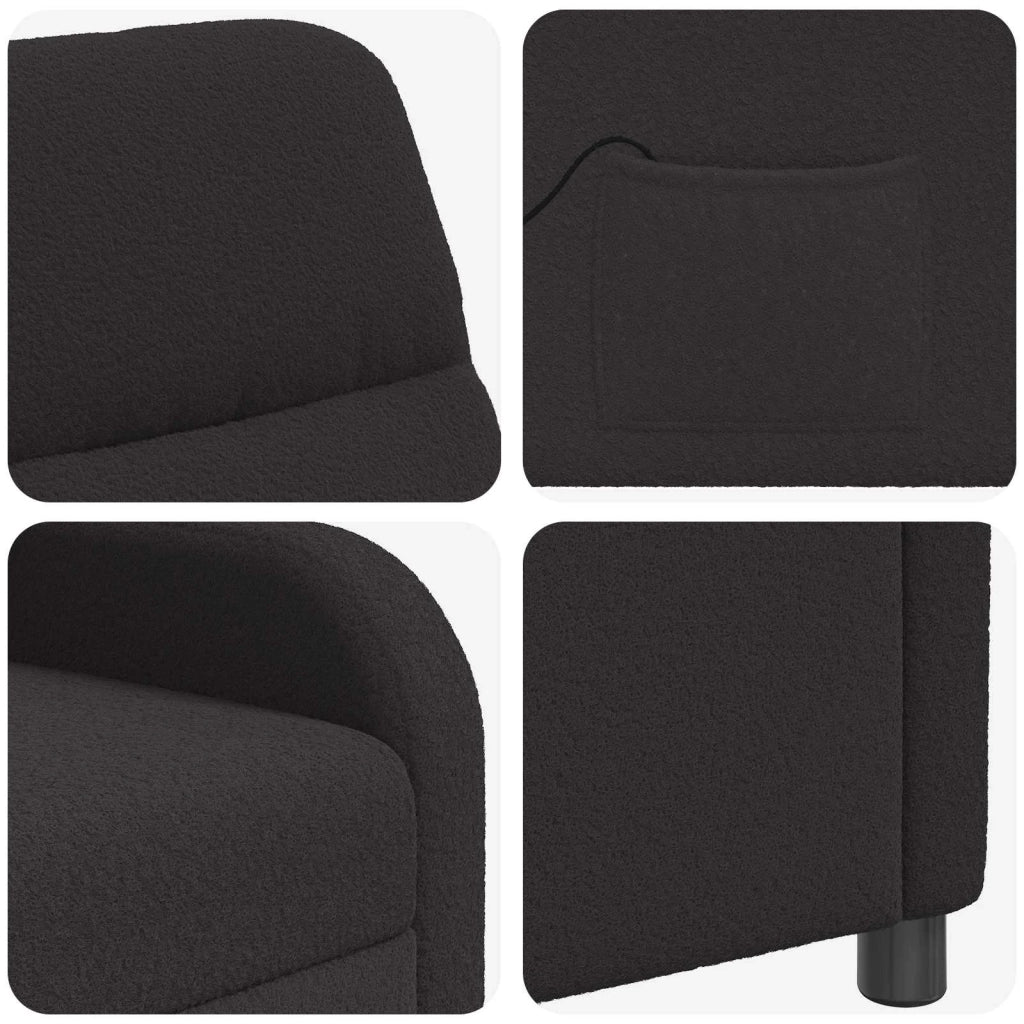Poltrona Massaggiante Nero Bouclé 42034955