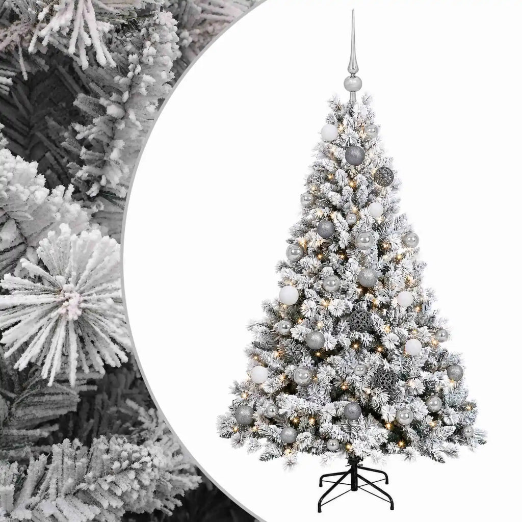 Albero di Natale Artificiale con Palline 120 cm 150 LED 3466155