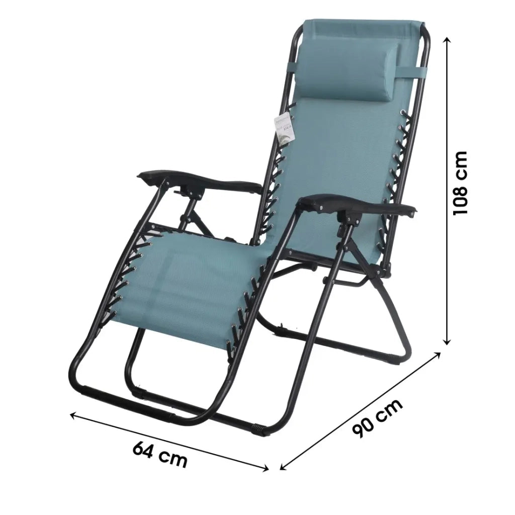 Poltrona relax da esterno colore blu 90x108x64 cm