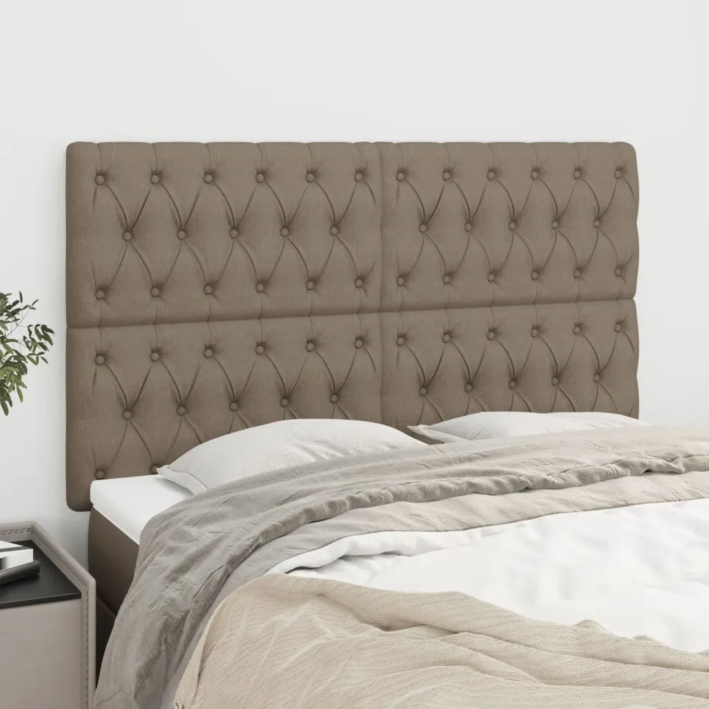 Testiera | Testata per letto Tortora 144x7x118/128 cm Tessuto