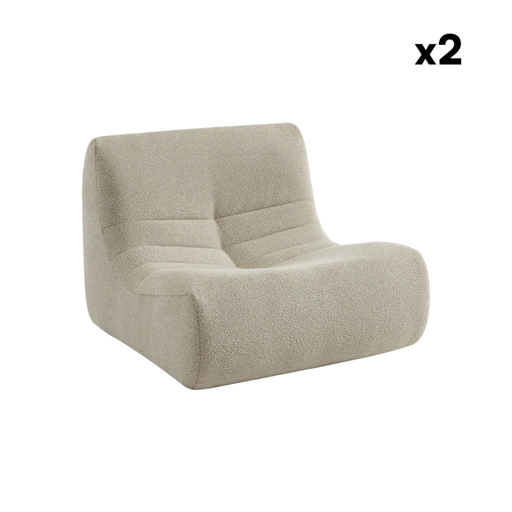 Divano modulare boucle, 2 posti, beige