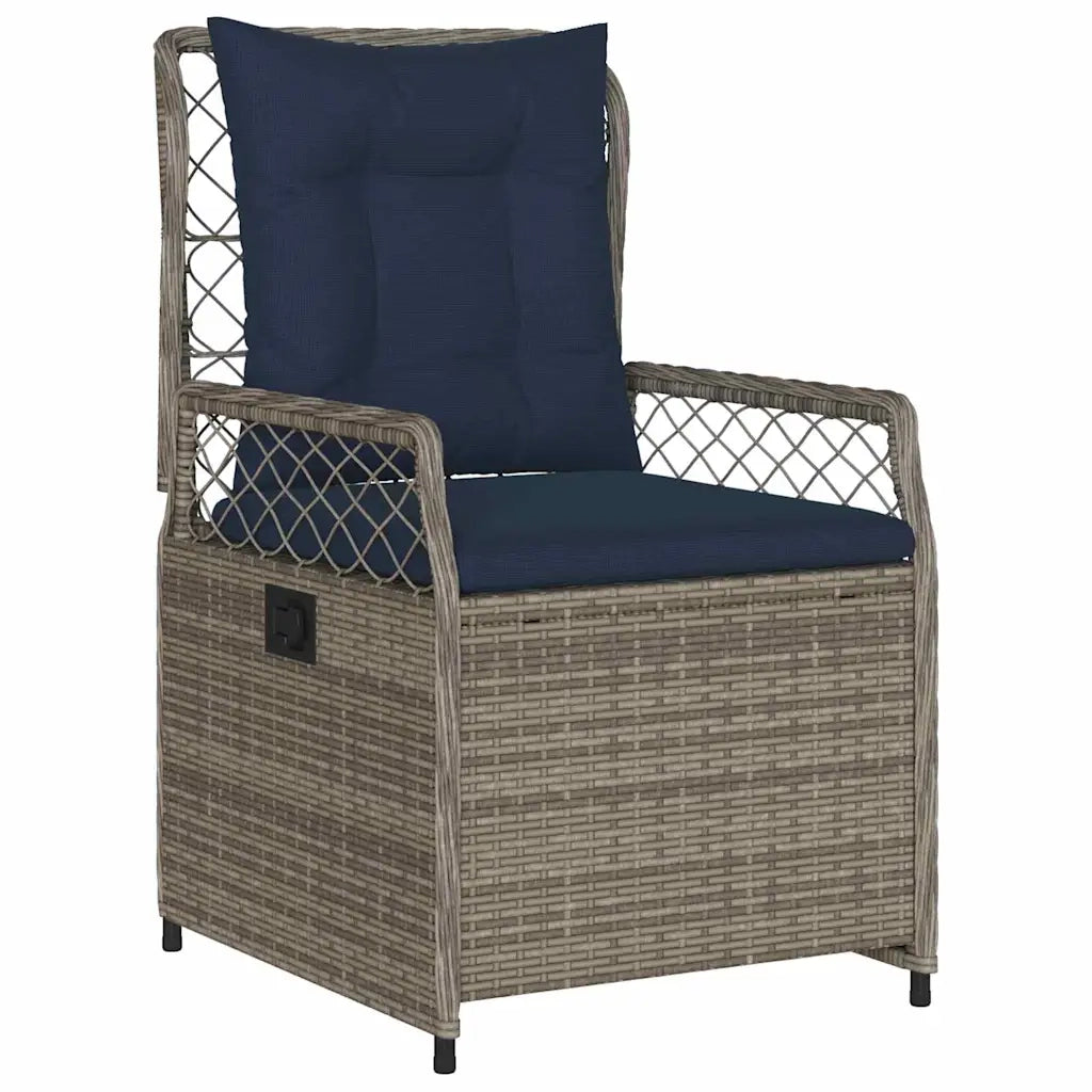 Set da Pranzo per Giardino 3 pcs Grigio polyrattan 3381051