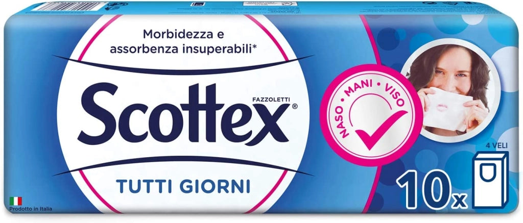 40 PACCHETTI DI FAZZOLETTI SCOTTEX DA 4 VELI