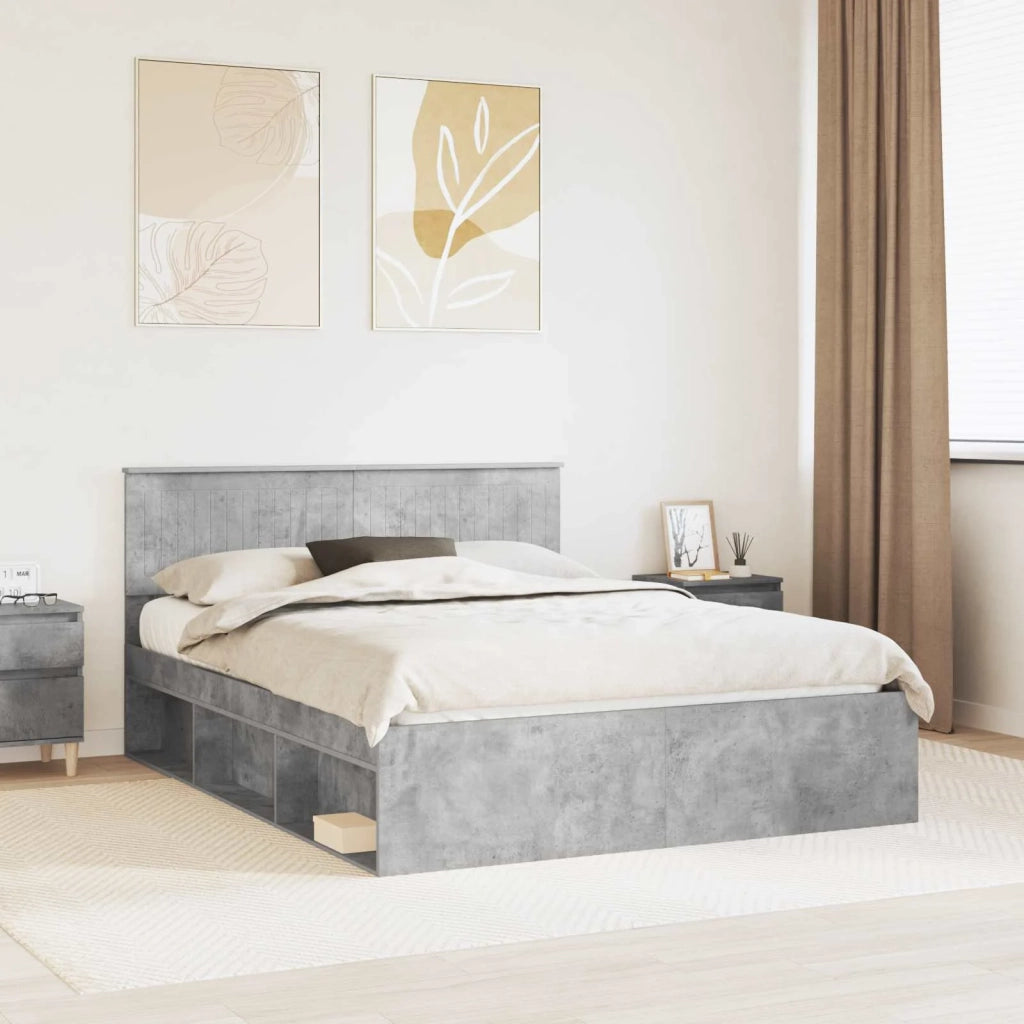 Struttura del letto Grigio Concretè 150 x 200 cm Pino massello 3410585