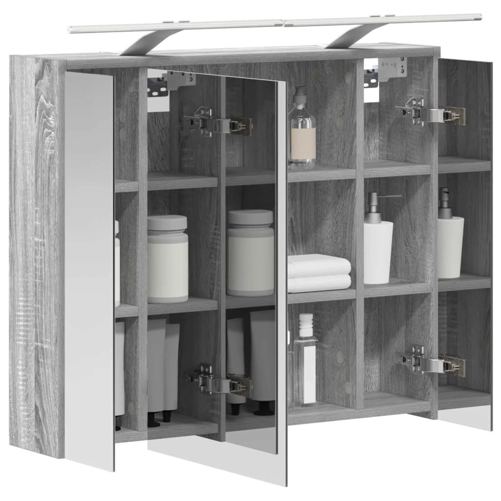 Mobiletto per specchio da Bagno | Armadio da bagno Grigio Sonoma