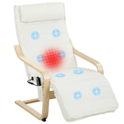 Poltrona Relax Massaggiante Riscaldante ¨C Xylo ¨C Tessuto Crema con Poggiapiedi Regolabile 67x95x101 cm