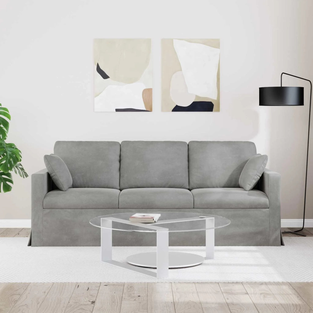 Divano Grigio chiaro 198 x 78 x 80 cm Velluto 42024431