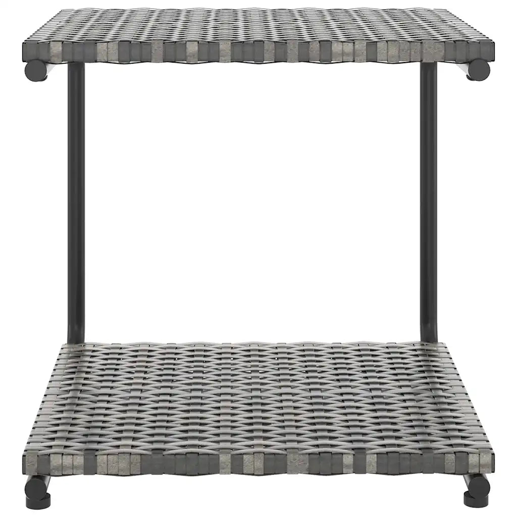 Lettino Prendisole per 2 Persone con Cuscini Polyrattan Grigio 48131
