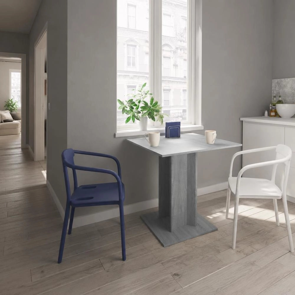 1 Pcs Gray Sonoma Wood Dining Table 80x80x75 Cm Square Modern Minimalist Design Sturdy Durable For Small Apartment Kitchen Living Room 4 Seater Meal Desk Coffee Table Workstation