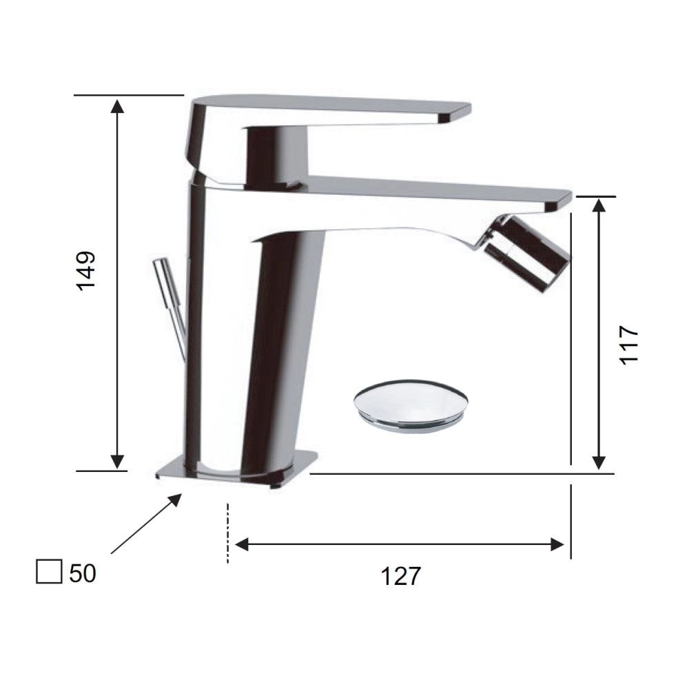 Rubinetto bidet con eratore regolabile con o senza scarico - serie dream