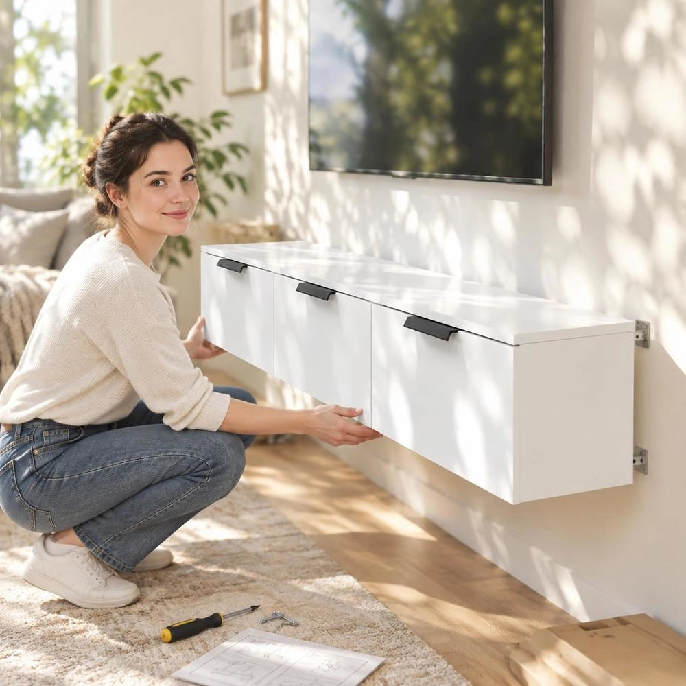 Wall Cabinet White 102x30x20 Cm Wood-based Material