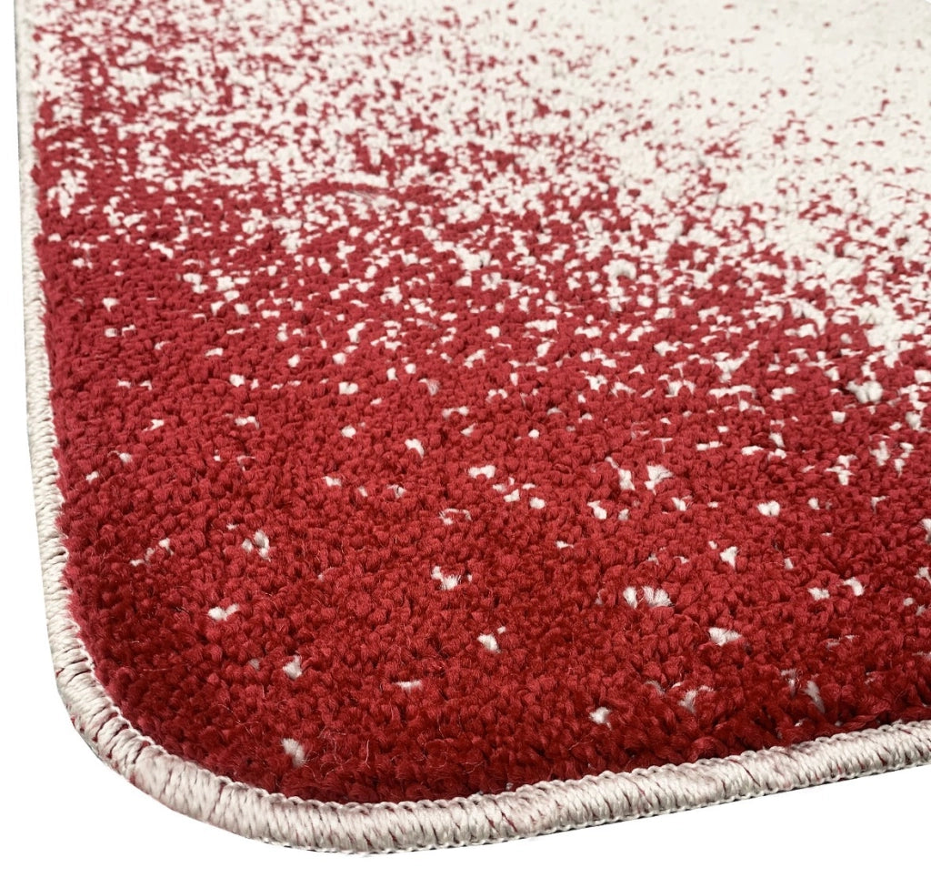 Tappeto Bagno Camera Scendiletto Doccia Vasca Antiscivolo Assorbente Shaggy Soffice IBISCO A Rosso - 50x80 cm