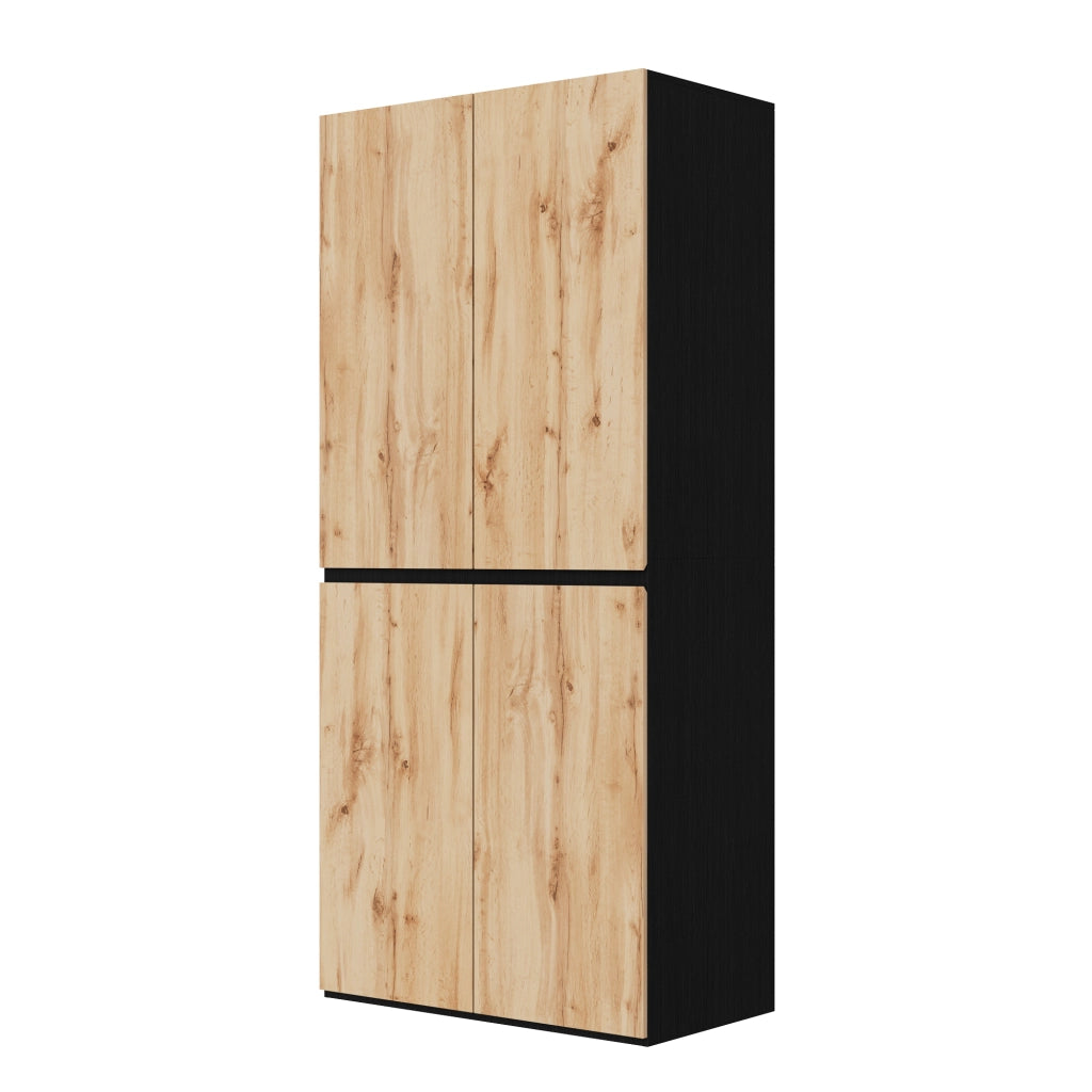 Armadio con cassetto portagioie asta appendiabiti e ripiano superiore MDF e pannello truciolare rovere 90 × 50 × 200 cm