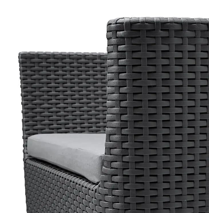 Salottino da Esterno Salemo Lounge Set in Resina Effetto Rattan 4 Pezzi
