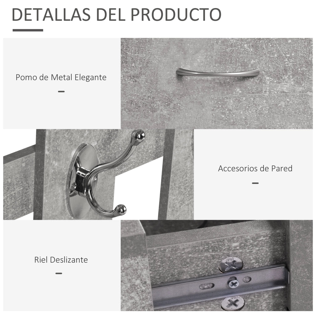 Mobile Ingresso con Specchio e Appendiabiti ¨C Minimal ¨C Grigio