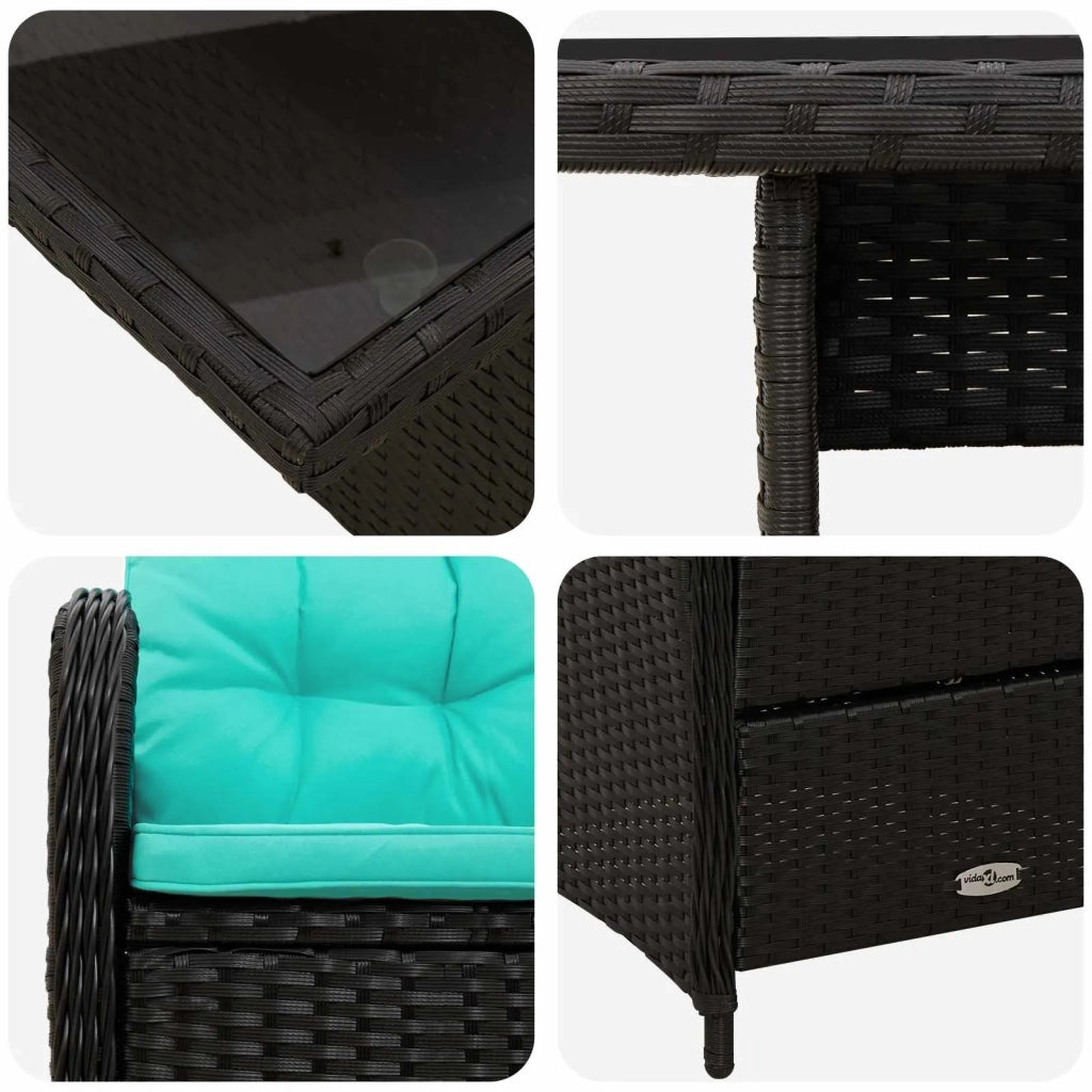 Set da pranzo per esterni 5 pz polyrattan 3422405