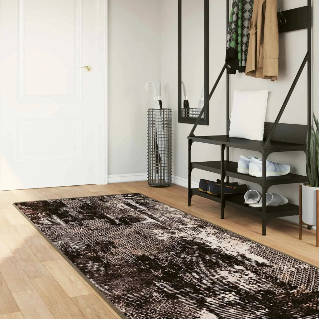 Runner Tappeto MARSA Nero 80 x 350 cm Poliestere e PVC 42023377