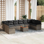 Set Divano da Giardino 11 pcs Grigio polyrattan 3356046