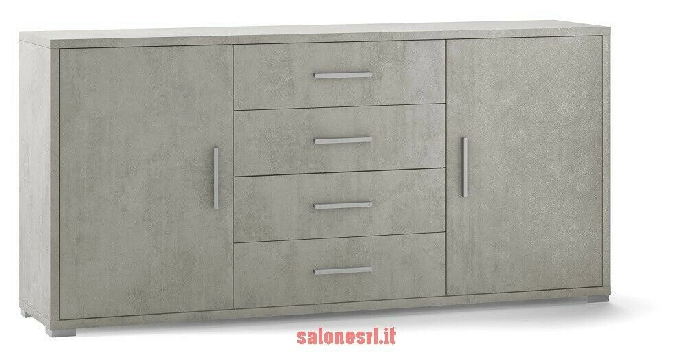SARMOG KIT MOBILE MULTIUSO 2 ANTE 4 CASSETTI H84 L174 P41 Cm  CEMENTO Db804k