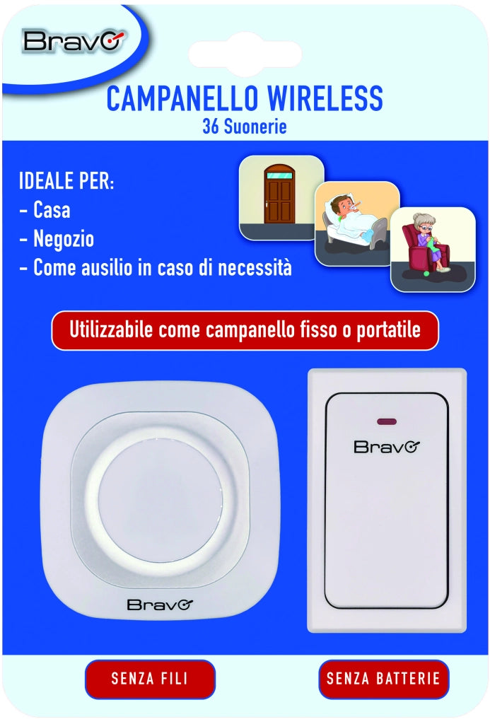 Bravo CAMPANELLO WIRELESS CINETICO PLUG IN V2