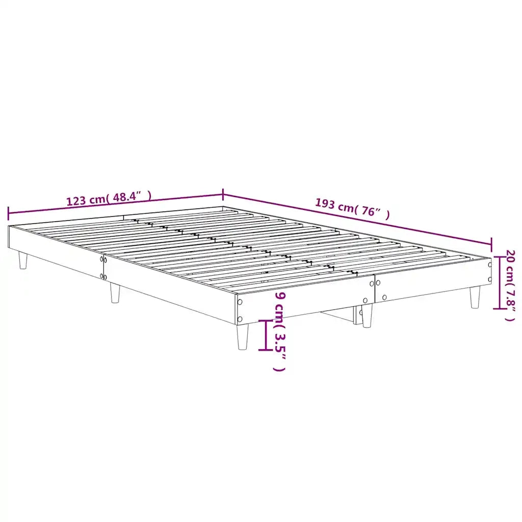 Giroletto-Struttura Letto Nero 120x190 cm in Legno Multistrato 429064