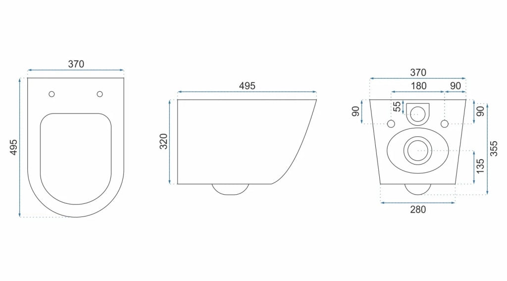 Vaso Wc Sospeso Rea Calo Flat Mini