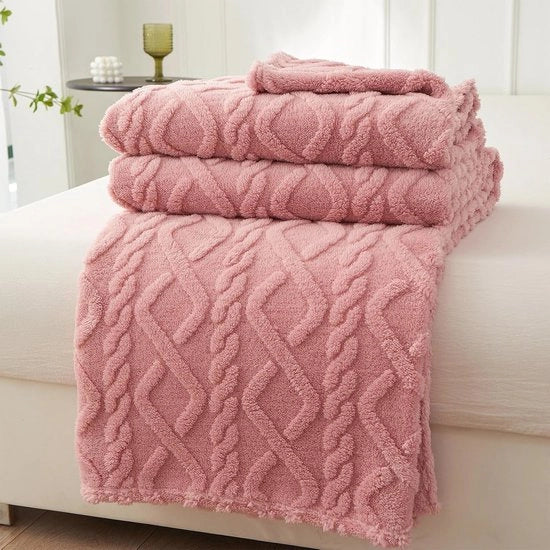 Foder di flanella morbida - caldo e confortevole - 1 pezzo - rosa - 150 x 200 cm