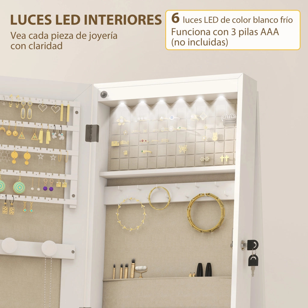 Cassettiera con Specchio e Luci LED ¨C Minimal ¨C Bianco