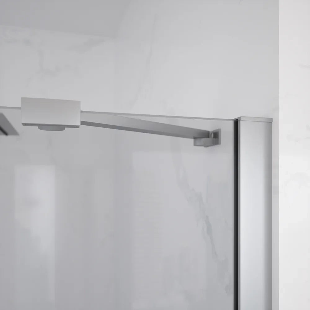 Porta doccia 100cm apertura a battente lato destro con cerniere, profili cromati e vetro da 8mm trasparente h195 | Fiji