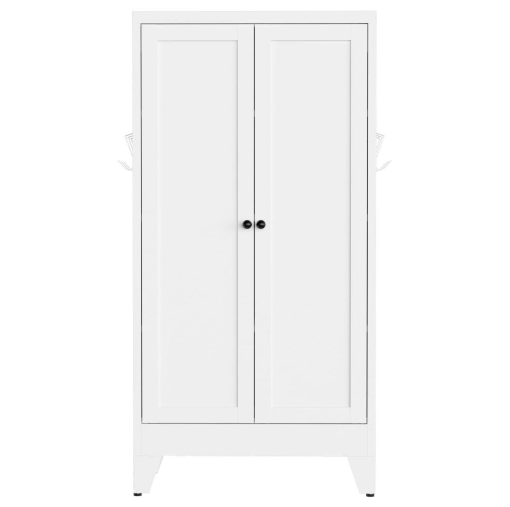 Armadio dispensa in metallo bianco 120x60x30 cm con 3 ripiani regolabili HAVRYA