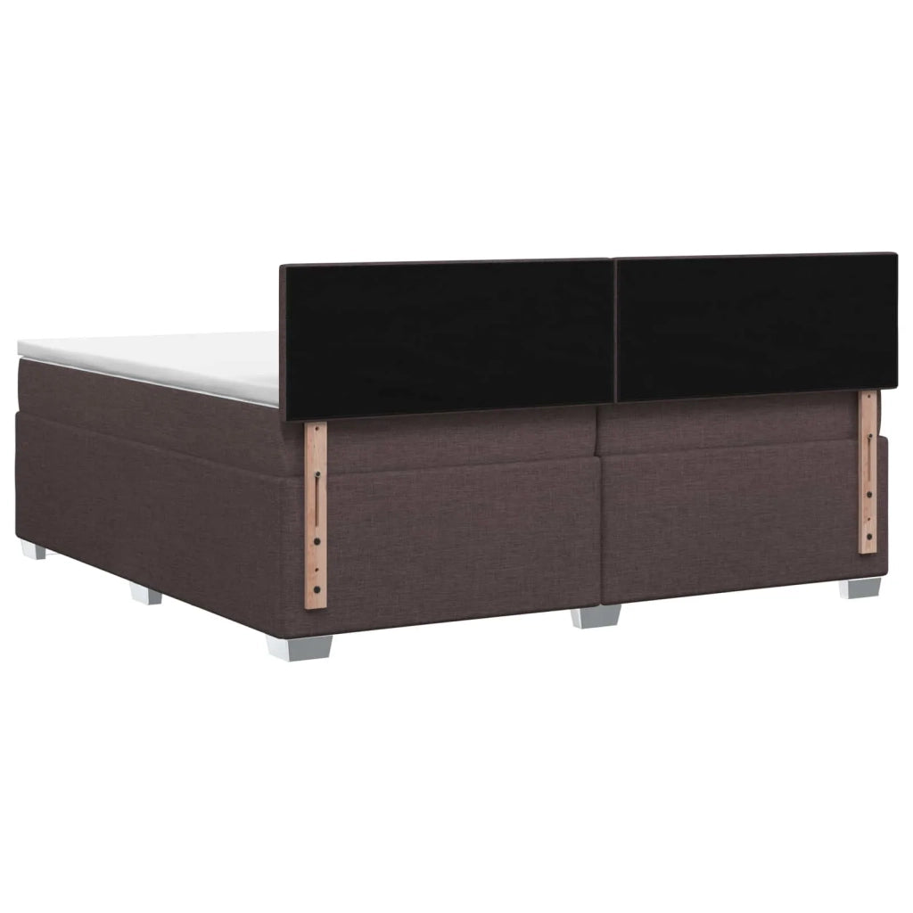 Letto con Box Spring, Materasso e LED Marrone Scuro Tessuto 3452025