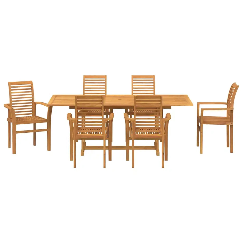 Set da Pranzo per Giardino 7 pcs Marrone Legno di teak solido 3383942
