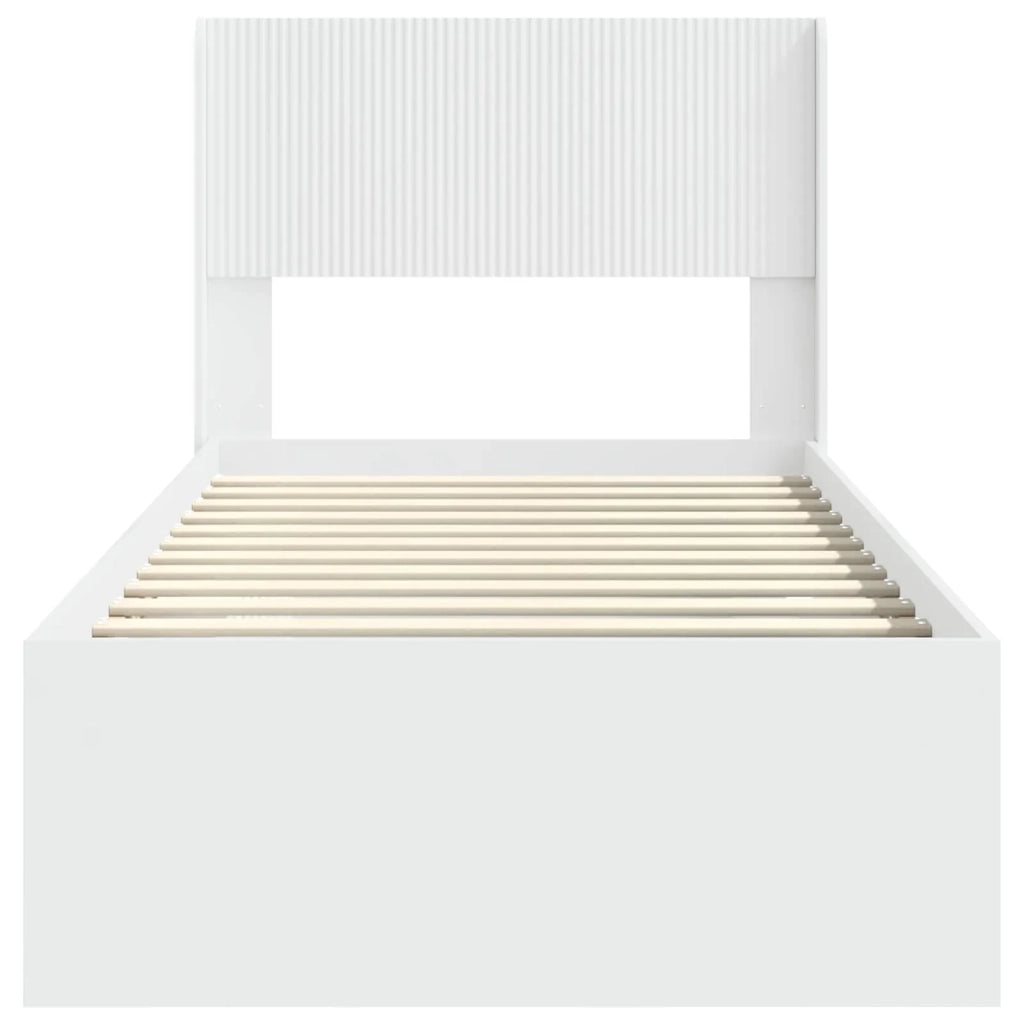 Struttura del letto con stoccaggio e testata Bianco 3414243
