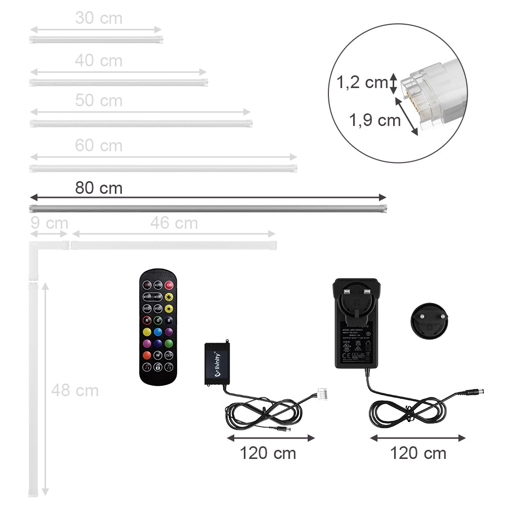 Vicco Striscia LED Bianco 80 cm con starter pack