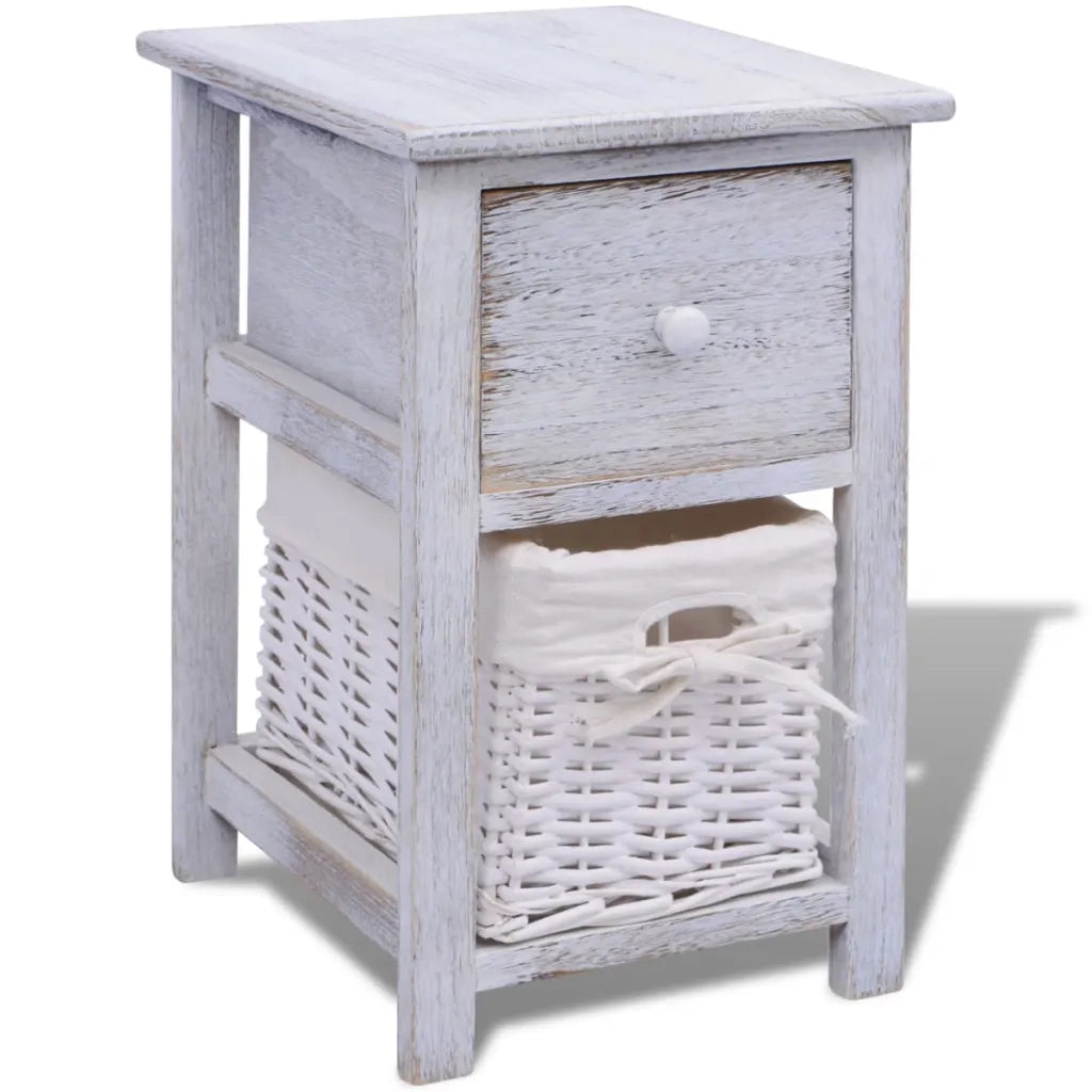 Comodino in Legno Bianco 242866