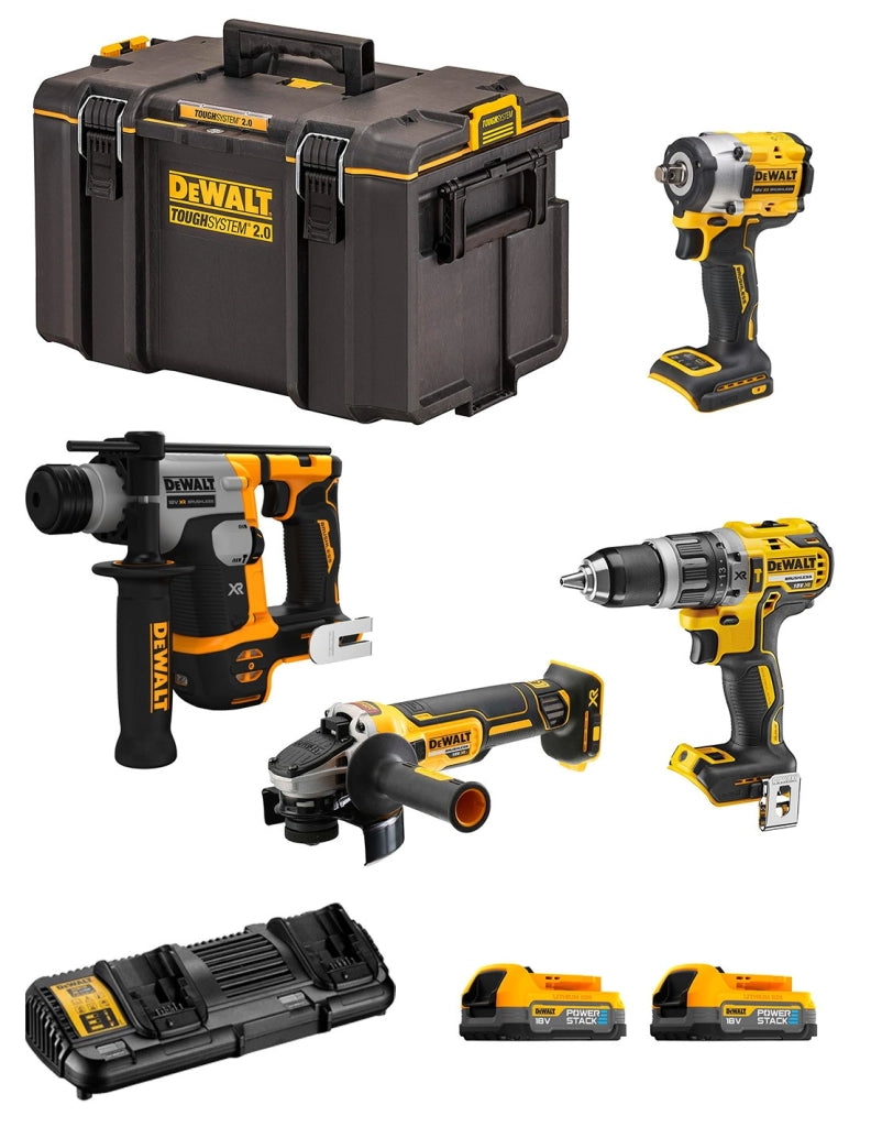 DeWALT Kit DWK405PS (DCH172 + DCF921 + DCD796 + DCG405 + 2 x 1,7 Ah + DCB132 + DS400)