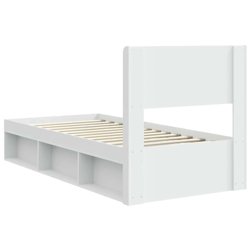 Struttura del letto con stoccaggio e testata Bianco 3414243