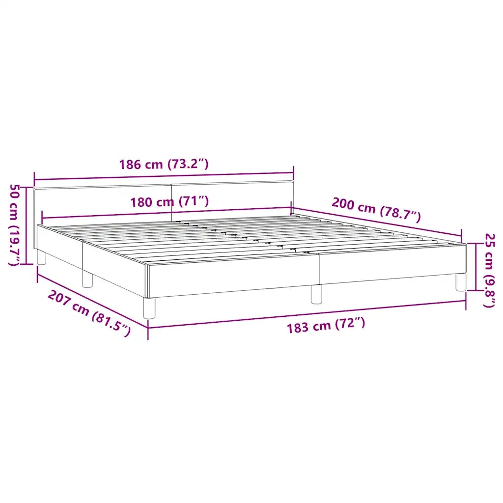 Giroletto con Testiera senza Materasso-Struttura Letto Blu 180x200 cm Tessuto