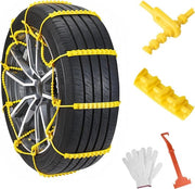 Sneeuwkettinge Auto 10pz - Cateni Antiscivolo - Sicurezza Strada - Climatizzazione Neve e Fango - Larghezza 145-295mm