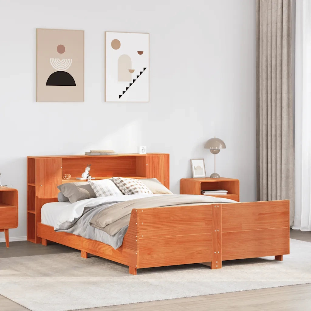 Giroletto senza Materasso Marrone Cera 150x200 cm Legno di Pino 3323649